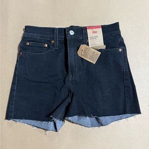 High Waisted Levi Black Jean Shorts